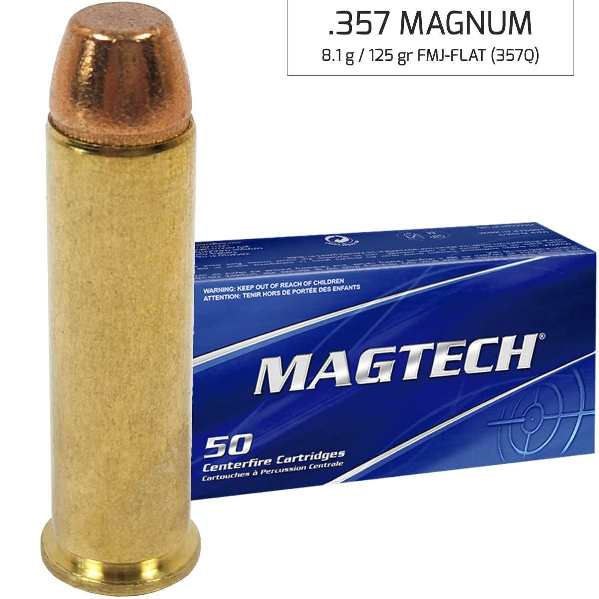 Náboje Magtech 357 Magnum FMJ FLAT 8,1 g, 125 gr (357Q)