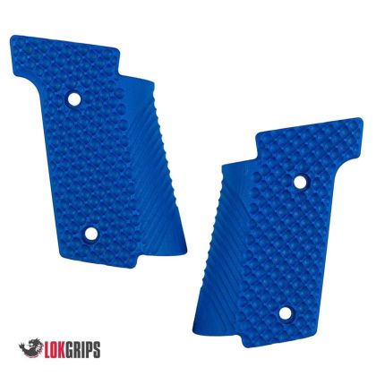 Strenky LOK Grips Walther Q5 Match SF Thin, Bogies, modré