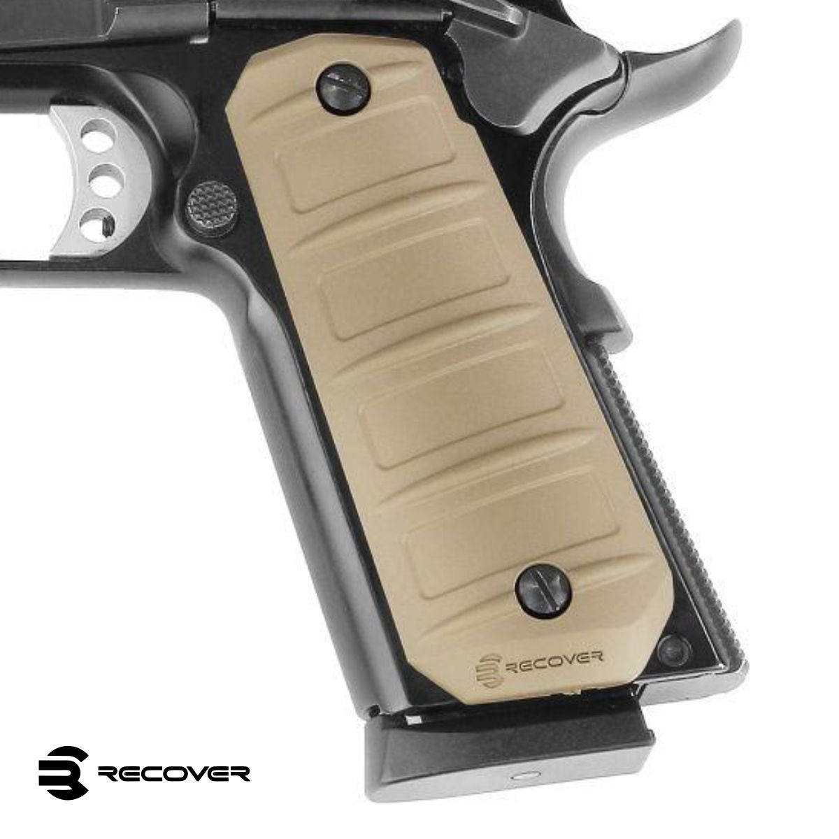 Strenky Recover Tactical Colt 1911, RG15 Rubber Grip, písková