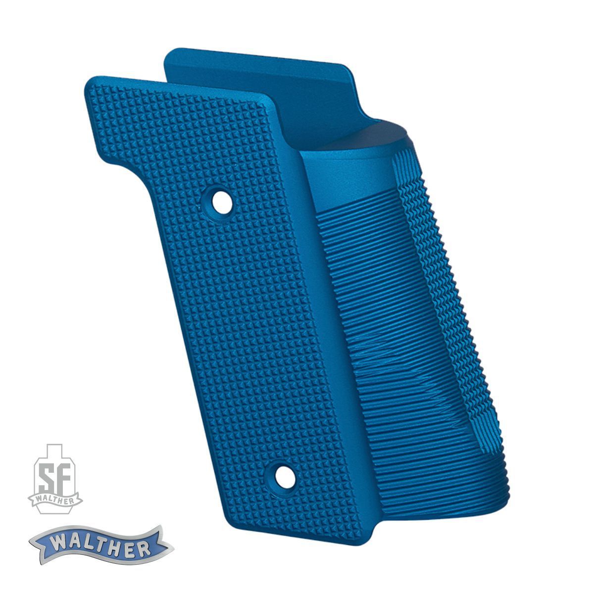 Strenky Walther Grip Panel Aluminium pro Q4/Q5 Steel Frame, modré