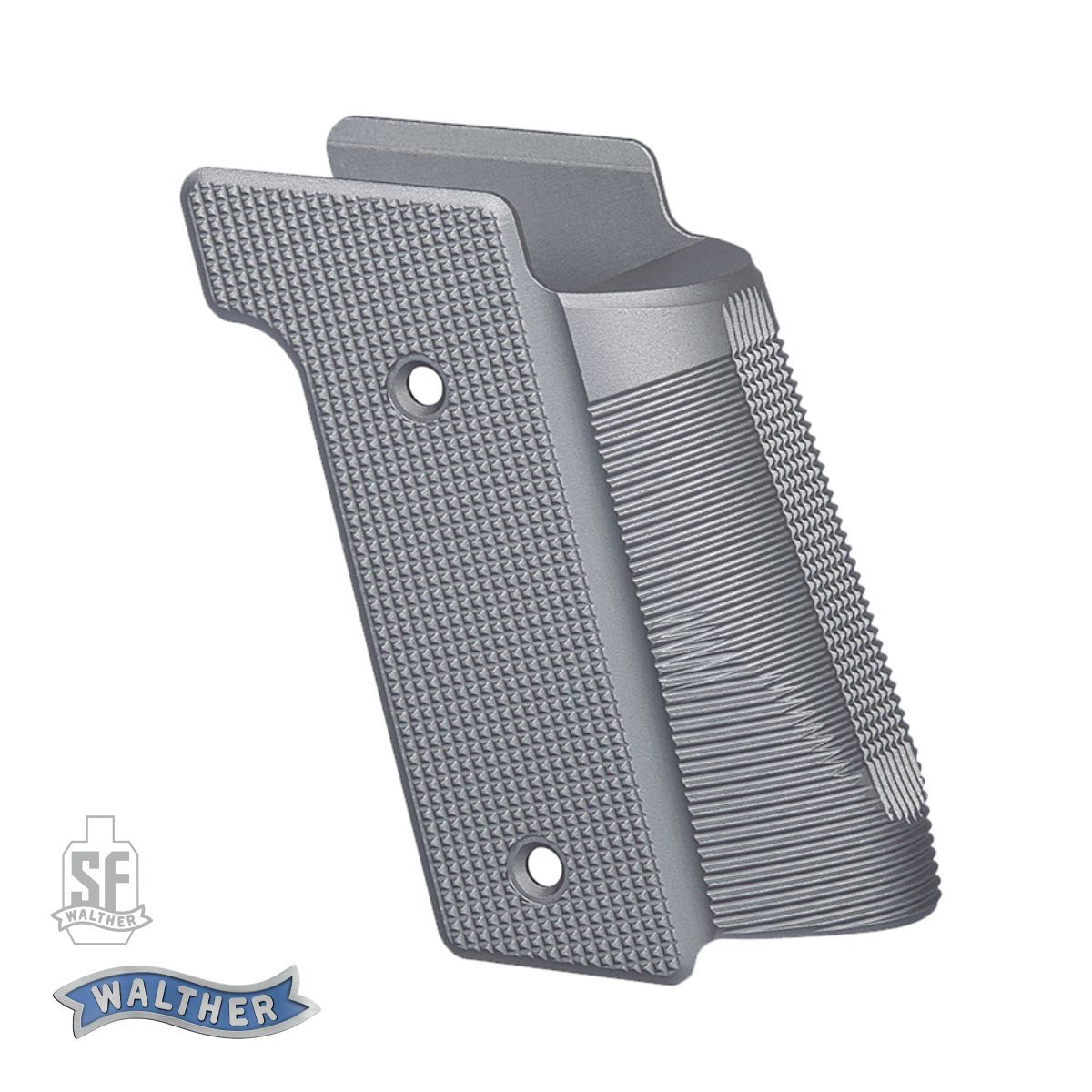 Strenky Walther Grip Panel Aluminium pro Q4/Q5 Steel Frame, šedé