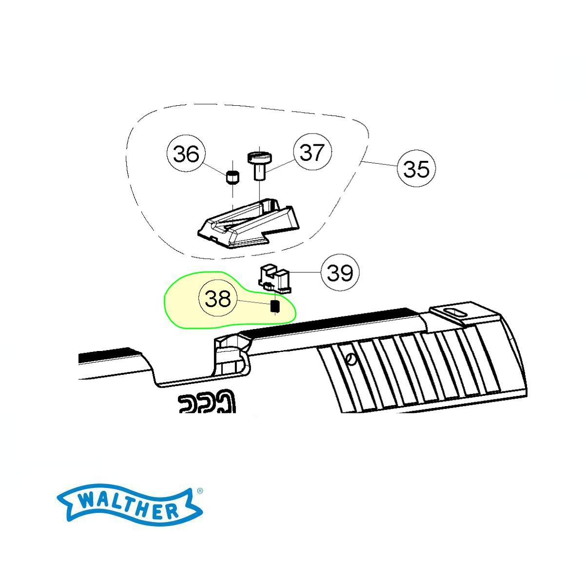 Pružina hledí pro Walther PPQ M2 22LR