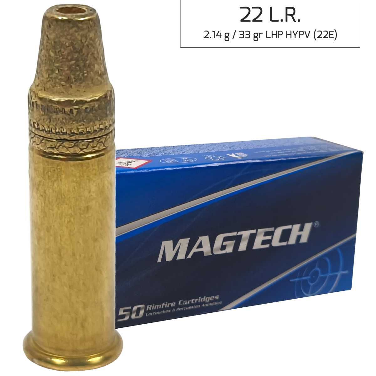 Náboj Magtech 22 LR LHP HYPV (22E), 2,14 g,  33 grs