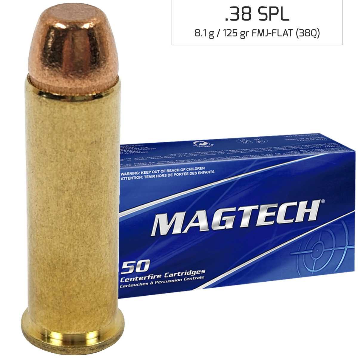 Náboje Magtech 38 SPECIAL FMJ FLAT 8,1 g, 125 gr (38Q)