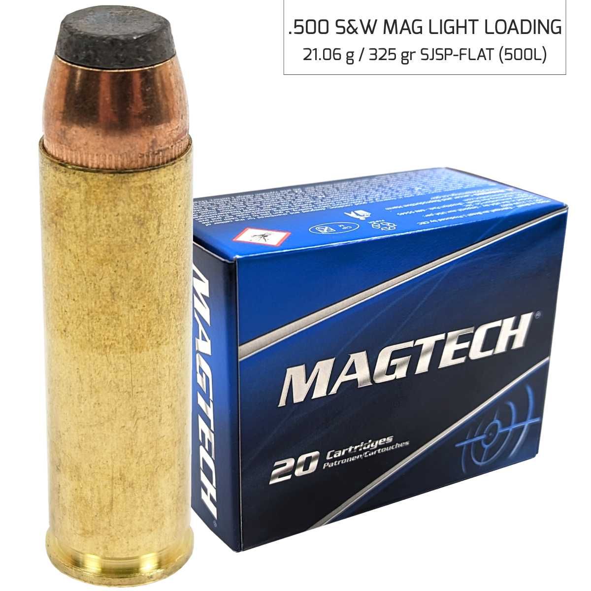 Náboje Magtech 500 S&W SJSP FLAT LIGHT LOADING 21,06 g, 325 gr (500L)