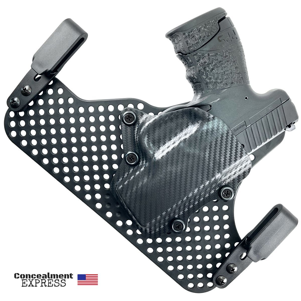 Vnitrní hybridní poudro Walther PPS M2 IWB Kydex Carbon Fibre, pravé, Concealment Express