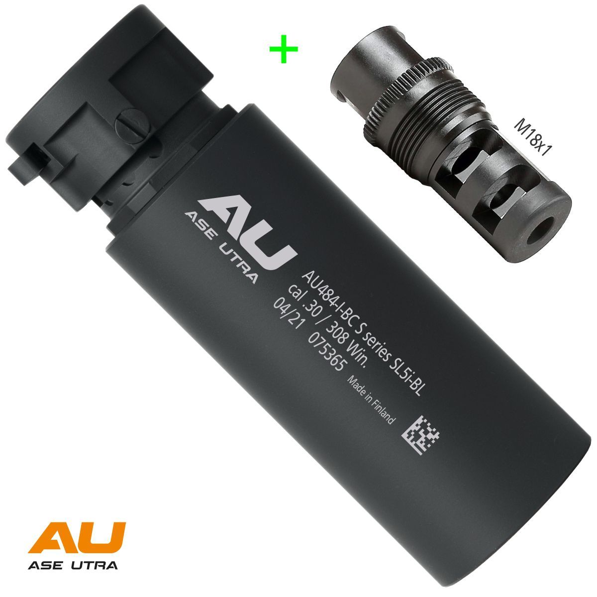 Tlumič Ase Utra SL5i-BL .30, včetně úsťové brzdy BoreLock, M18x1, černý Cerakote