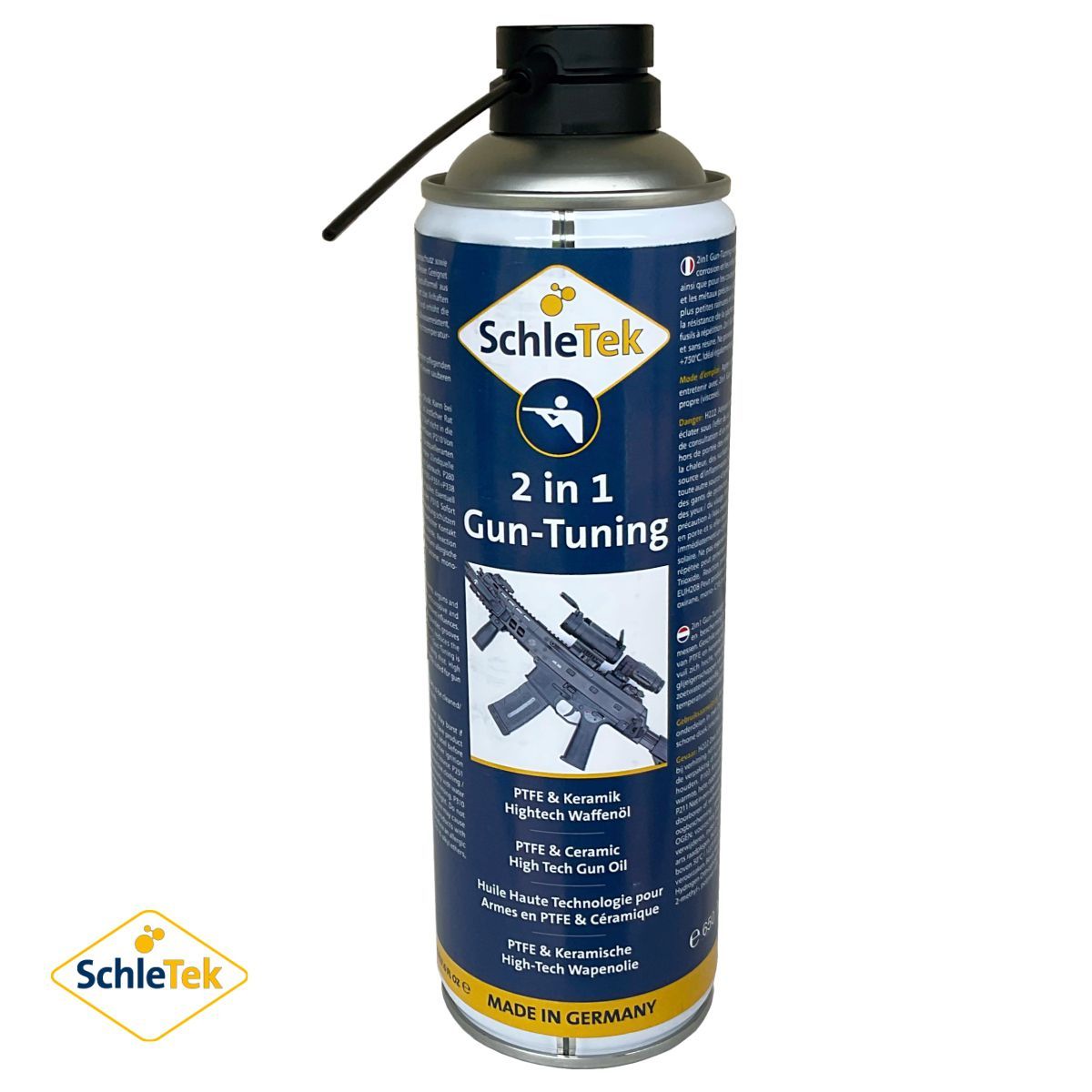 SchleTek Gun Tuning 2 v 1, sprej 500 ml, cistící a mazací prípravek na zbrane