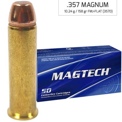 Náboj Magtech 357 Magnum FMJ FLAT (357D) 10,24 g, 158 grs