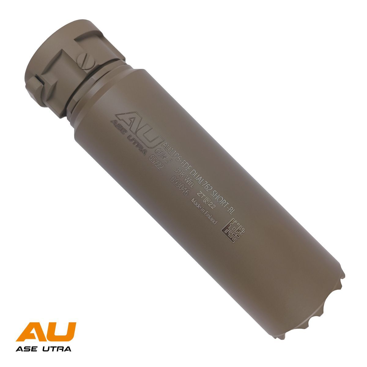 Tlumic Ase Utra DUAL762-S-BL Short GEN2, FDE Cerakote