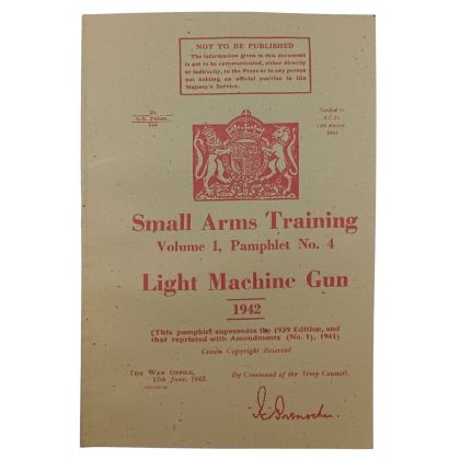Light Machine Gun - pretisk brit. voj. manuálu k lehkému kulometu BREN z roku 1942