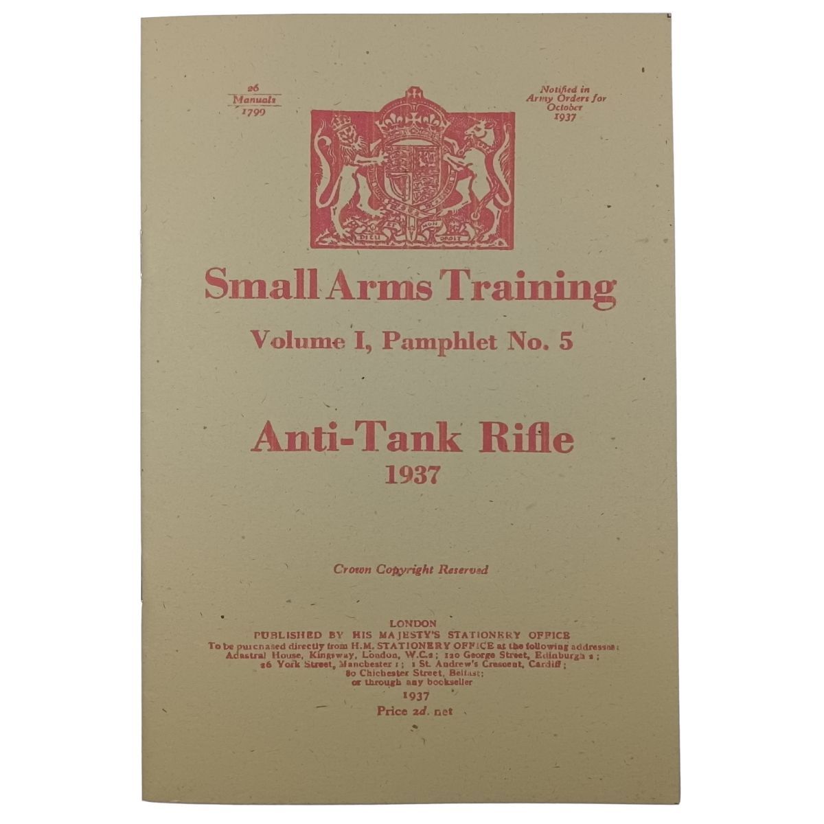 Anti-Tank Rifle - pretisk brit. voj. manuálu k proti-tankové pušce Boys z roku 1937