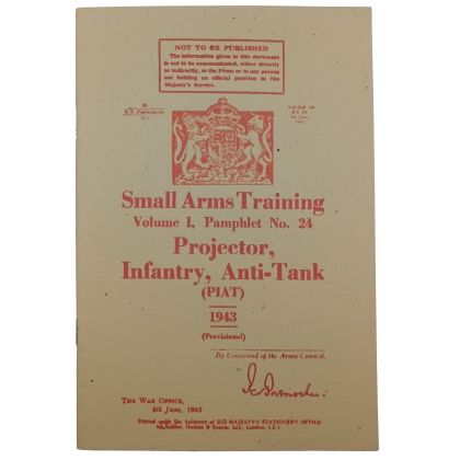 Projector, Infantry, Anti-Tank (PIAT) - pretisk brit. voj. manuálu k vrhaci PIAT z r. 1943