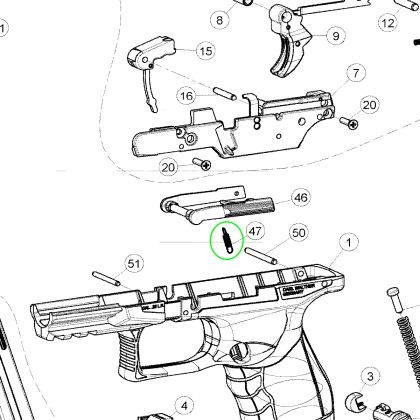 Pružina záchytu záveru Walther PPQ M2 22LR  