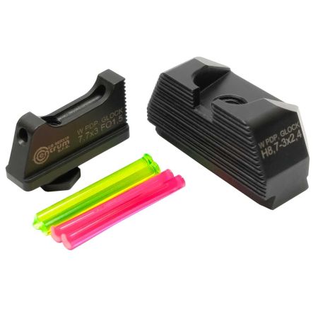 Mířidla EVOSIGHT Walther PDP / Glock, muška světlovodná 7,7 mm, hledí černé 8,7 mm