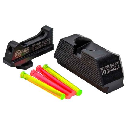 Mířidla EVOSIGHT Walther PDP / Glock, muška světlovodná 6,2 mm, hledí černé 7,2 mm