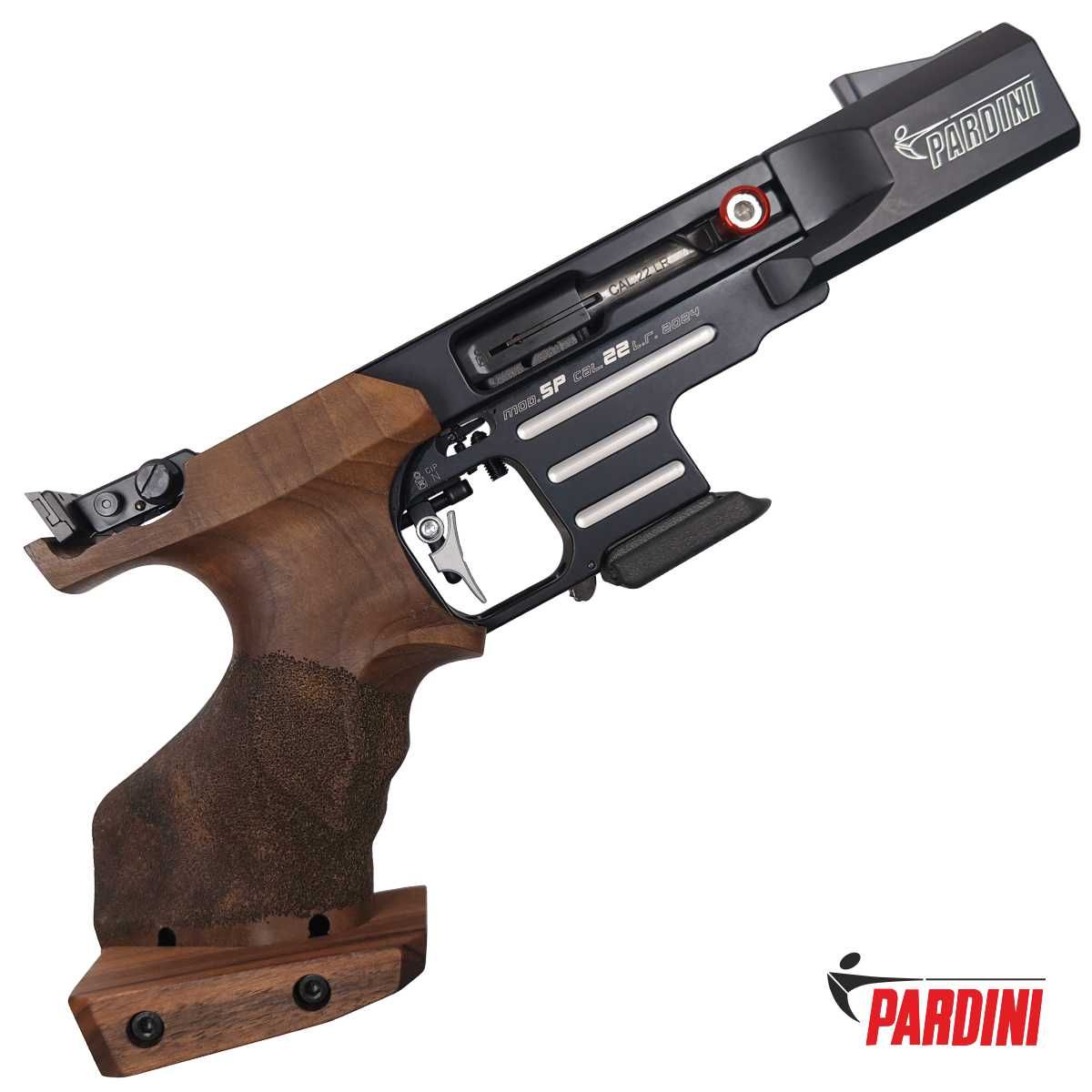 Pardini SP Rapid Fire HI-TECH 22LR, pistole samonabíjecí sportovní, Black