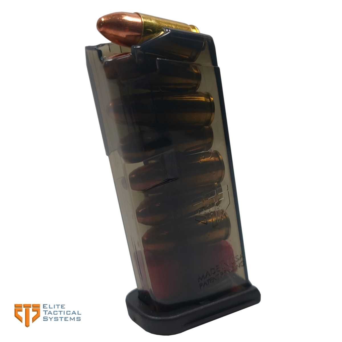 Zásobník ETS pro Glock 43, Carbon Smoke, 9 mm Luger, 7 nábojů