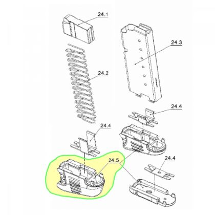 Botka zásobníku, prodloužená, velikost L - Walther PPS