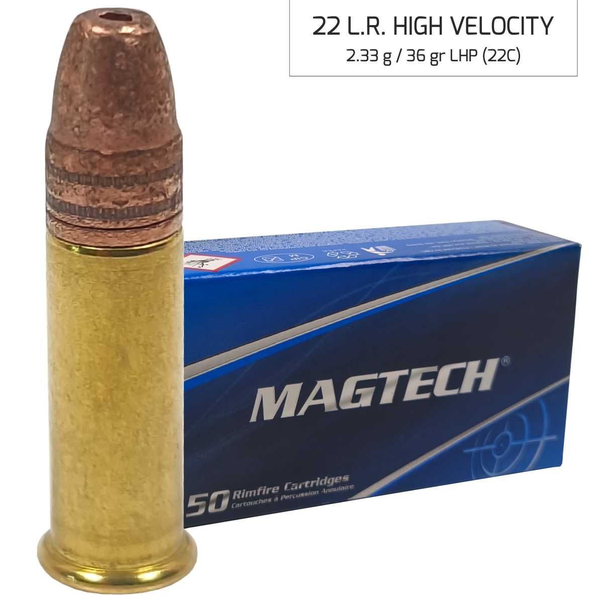Náboj Magtech 22LR LHP HV (22C) High Velocity 2,33 g, 36 grs