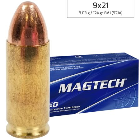 Náboj Magtech 9x21 FMJ 8,03 g, 124 gr (921A)