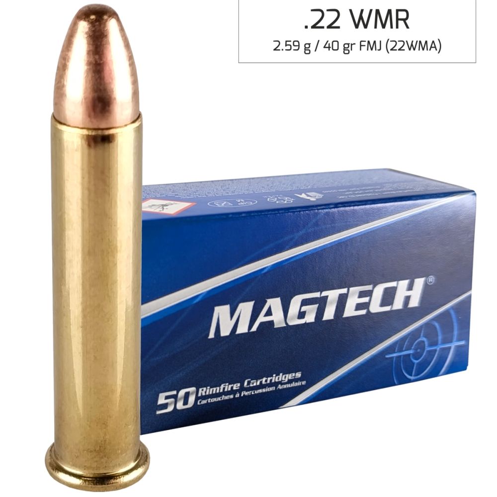 Náboje Magtech 22 WMR FMJ (22WMA) 2,59 g, 40 grs