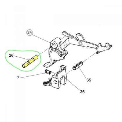 Kolík záchytu záveru, 28.5 mm - Walther P99