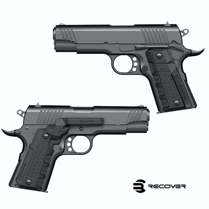 Výmenný grip s klipem Recover Tactical na Colt 1911 Compact/Officer´s, cerný