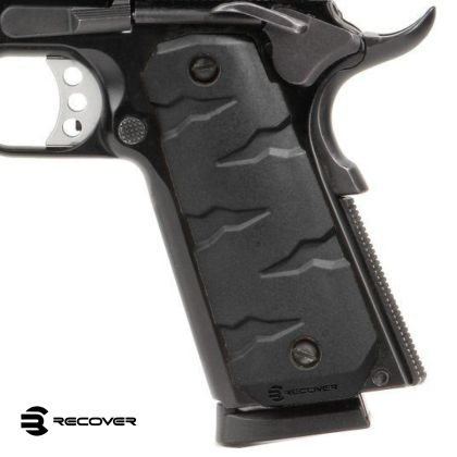Strenky Recover Tactical Colt 1911, T-Rex RG11 Rubber Grip, cerná