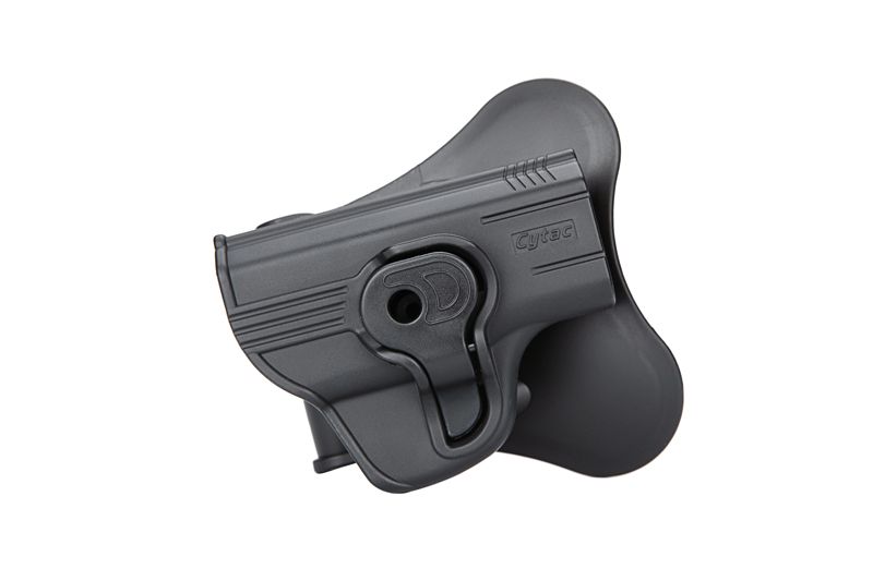 Opaskové pouzdro na pistoli Ruger, Cytac, s pojistkou, plastové, pádlo, pravé