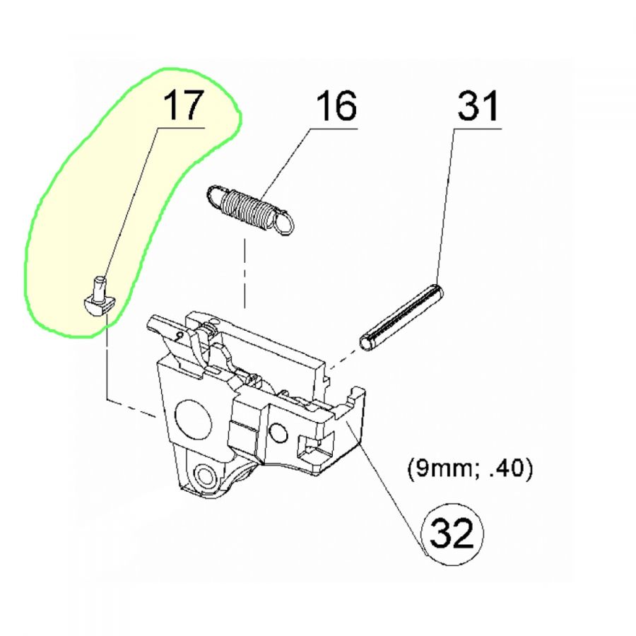 Vodící distance 2,8 - Walther P99 /QA