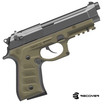 Výmenný grip s railem Recover Tactical Beretta 92, pískový