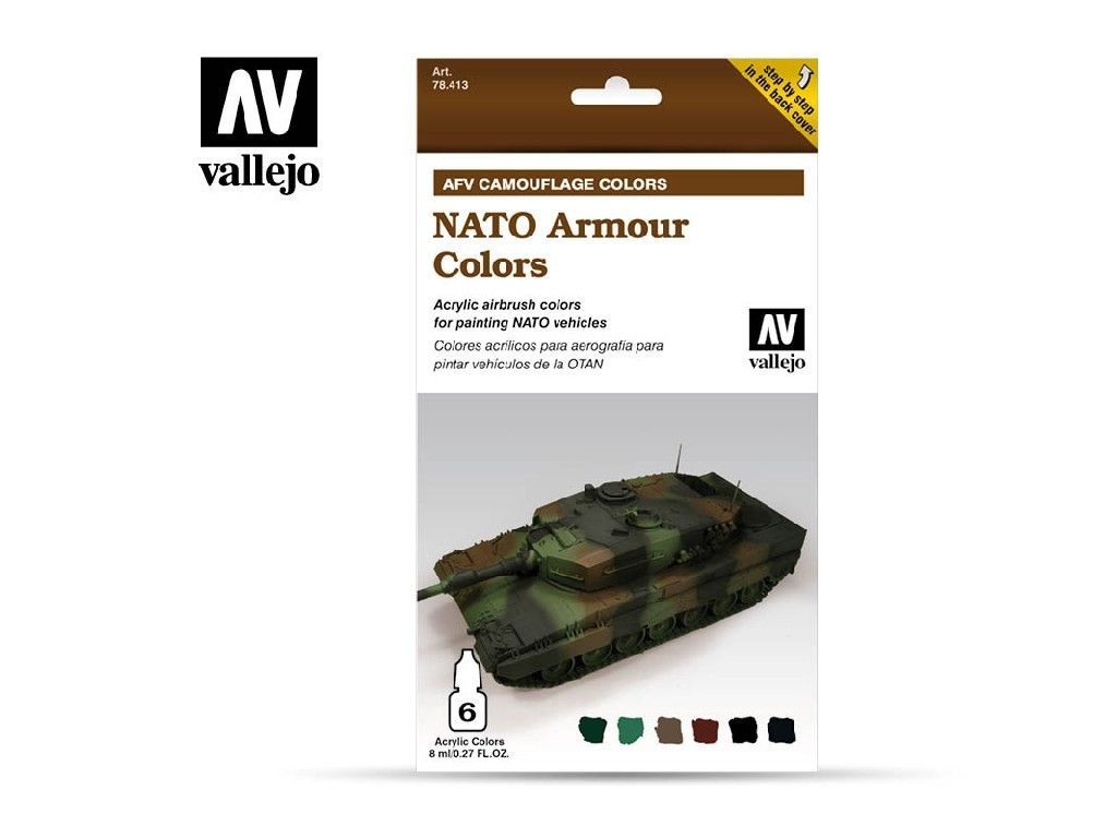 Vallejo Model Air Set 78413 AFV NATO Armour Colors 6x8 ml