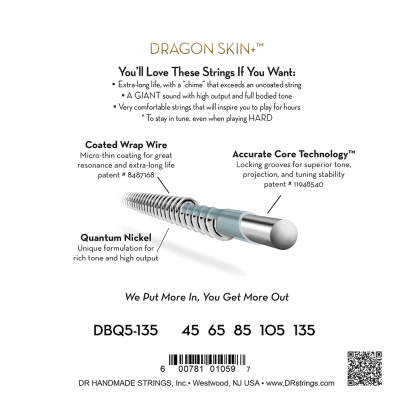 DR Strings Dragon Skin+ DBQ5-135