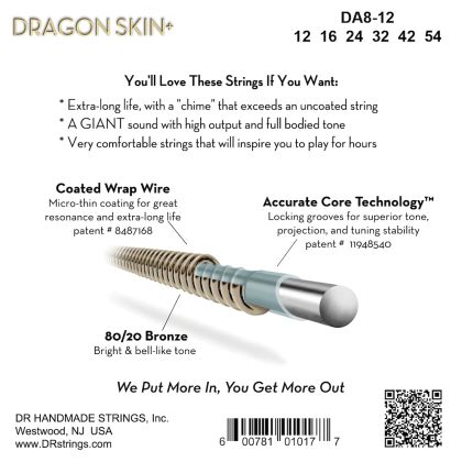 DR Strings Dragon Skin+ DA8-12