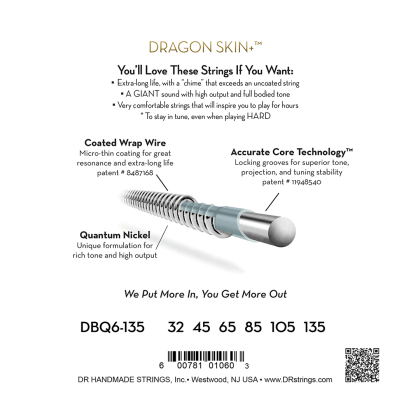 DR Strings Dragon Skin+ DBQ6-135
