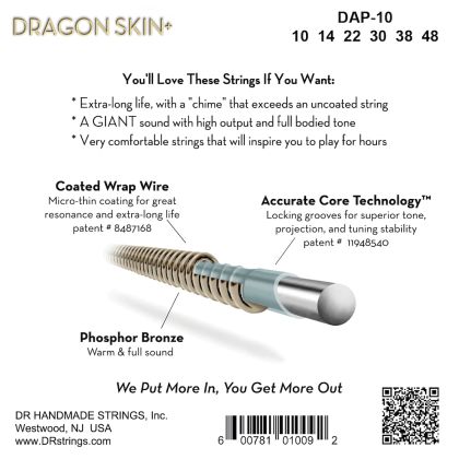 DR Strings Dragon Skin+ DAP-10