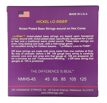 DR Strings Nickel Lo-Rider NMH5-45