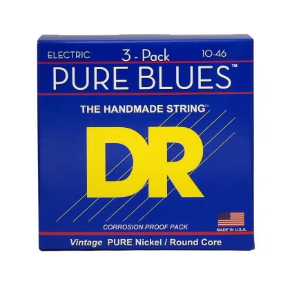 DR Strings Pure Blues PHR-10-3PK