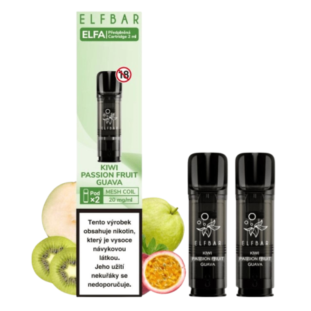 ELF Bar ELFA POD Kiwi Passionfruit Guava (Kiwi, marakuja a guava) 20mg