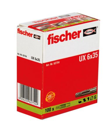 Fischer Hmoždinka UX 6 x 35 - bez límečku (balení 100 ks)