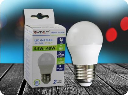 E27 LED ŽÁROVKA 5.5W, G45