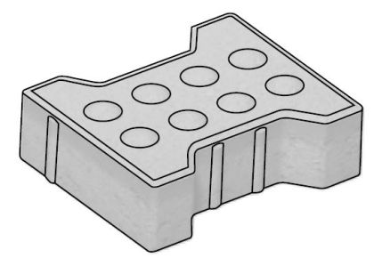 CSB KOST 8 Šedá slepecká neskladba ROVNÁ (paleta 8,4 m² / vrstva 0,84 m²)