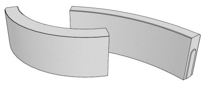 CSB OBRUBNÍK SILNIČNÍ T 8 x 25 x 78 cm R 1,0 vnější Šedý (paleta 15 ks)