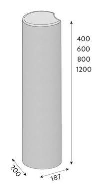 CSB PALISÁDA YVETTE 17,5 x 20 x 120 cm, Šedá (paleta 15 ks)