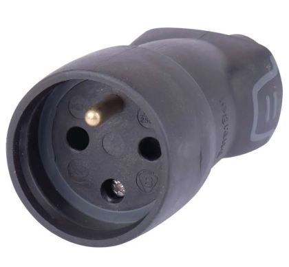 Gumová zásuvka černá IP40