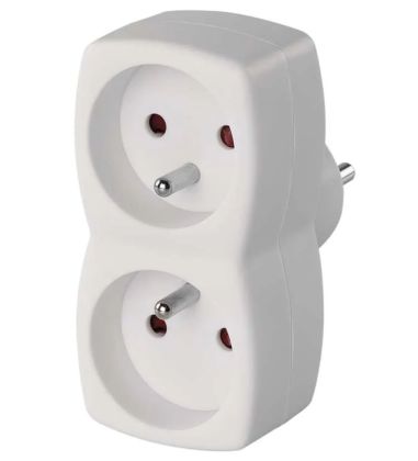 Rozbočovací zásuvka 2×, bílá