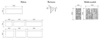 CSB LIGNEO 6 Ořech standard reliéf kámen 50 x 15 x 6 cm (paleta 6,3 m² / vrstva 0,525 m²)