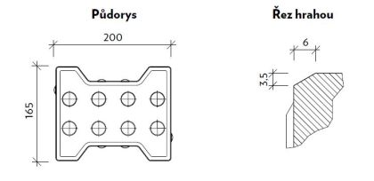 CSB KOST 6 Šedá slepecká neskladba ROVNÁ (paleta 10,08 m² / vrstva 0,84 m²)