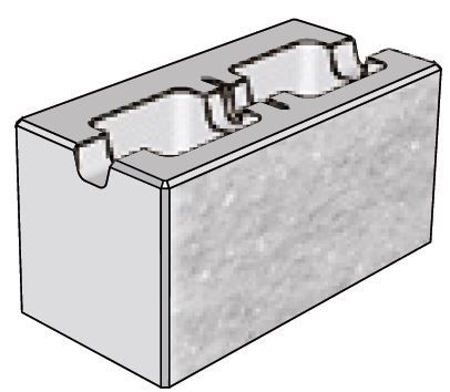 CSB CSBLOK 20 jednostranně štípaná s prořezem 40 x 20 x 20 cm Červená (paleta 60 ks)